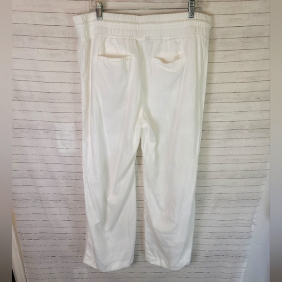 ATHLETA CABO LINEN WIDE LEG WHITE PANTS, SZ 14 - Picture 7 of 11